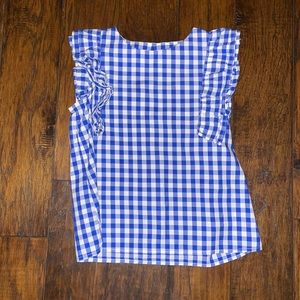 Crew Cuts, Girls, Blue & White Gingham, blouse